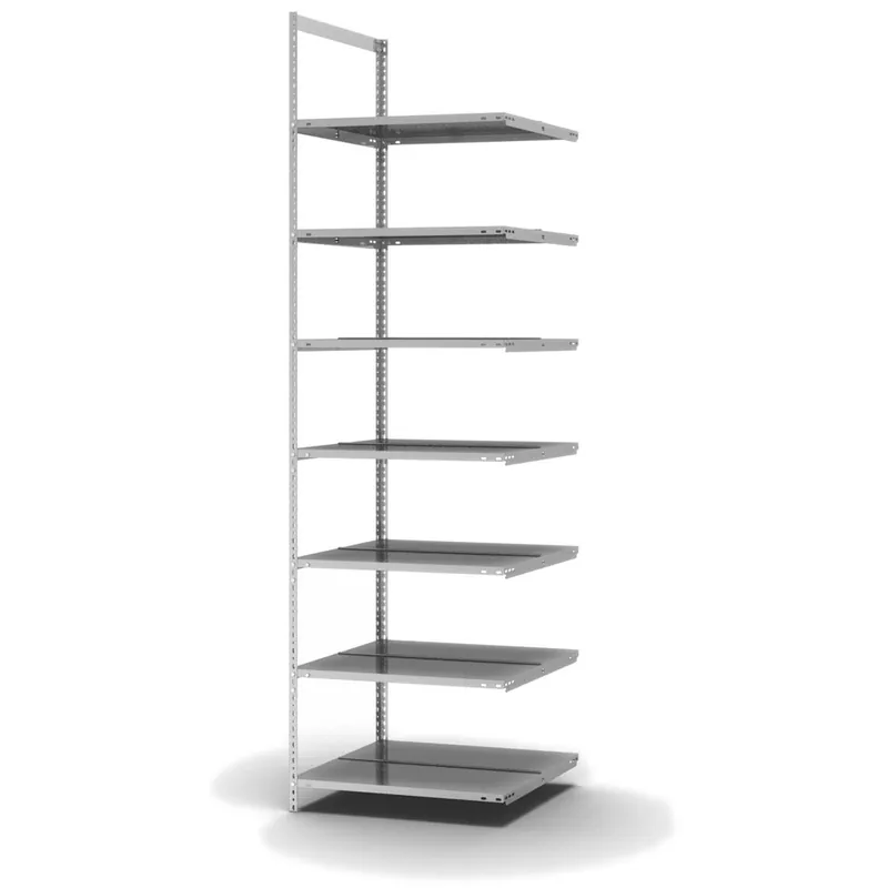 Super-Preis hofe Akten-Anbauregal für Zweiseitige Nutzung - Schraubsystem WR - 750 x 600 mm2550 mm Winkelpfosten und Böden verzinkt