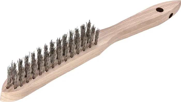 Kracherpreis Handbürste L.290mm 0,35mm rostfr.Draht Besatz-L.140mm 3-reihig 12 LESSMANN