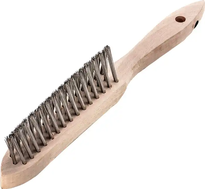 Markenprodukt Kehlnahtbürste L.290mm 0,35mm rostfr.Draht Besatz-L.135mm 3-reihig 12 LESSMANN