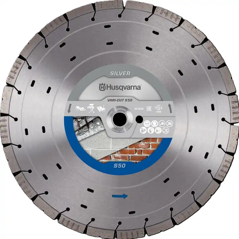 Zertifiziert Husqvarna Diamanttrennscheibe Vari-Cut S50 - Ø 350 mm - Aufnahme Ø 25.4/20 mm