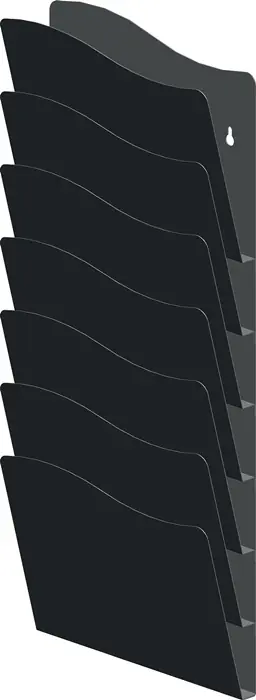 Prospekthalter H560xB240xTmm Anz.Fächer 7 DIN A4 Metall schwarz Nur Für Kurze Zeit