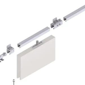 Schiebetorgarnitur Pro 100 Wand blau verz.L.2000mm Flügelgewicht max.100kg HELM Meistverkauft
