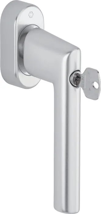 Fenstergriff Ams.E038S/UD9056 Alu.32-42mm F1-2-S/silberfarbig ma SecuSan® HOPPE Sonderaktion