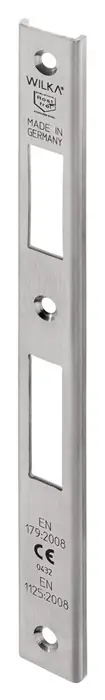 Sonderaktion Schließbl.P643 VA ma geb.U-Schließblech f.Fluchttüren DIN L/R B.24xL.243mm WILKA