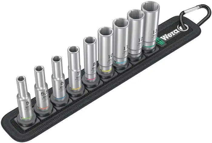 Rabatt Steckschlüsseleinsatzset Belt A Deep 1 9-tlg.SW 5-13mm Antr.6,3mm (1/4)Zoll WERA