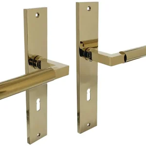 Neu Langschildschildgarnitur Baustil Alu.F3 MS BB 72mm DIN L/R INTERSTEEL