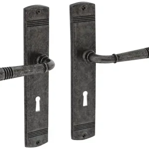 Top-Preis Langschildschildgarnitur Helena Zamak F77 Grau BB 72mm DIN L/R INTERSTEEL
