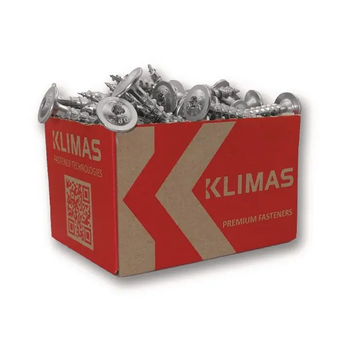 Sonderaktion Tellerkopfschraube 8x100 Tellerkopf hell verz.TX40 KLIMAS VE: 50 Stück