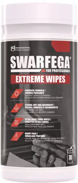 Handreinigungstuch Swarfega® Extreme Wipes o.Eins.v.Wasser 70 St SWARFEGA Geprüft
