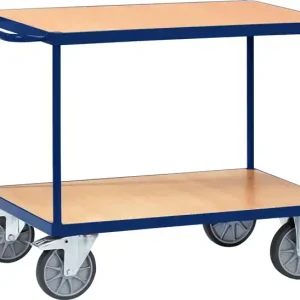 Tischwagen 2 Ladeflächen L850xB500mm saphirblau Trgf.500kg TECWERK Top-Seller