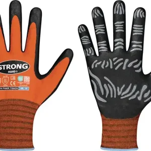 Günstig Handschuhe TIGER TOUCH Gr.9 orange/schwarz 92% PA/8% Elastan,Nitrilschaum VE: 12 Paare