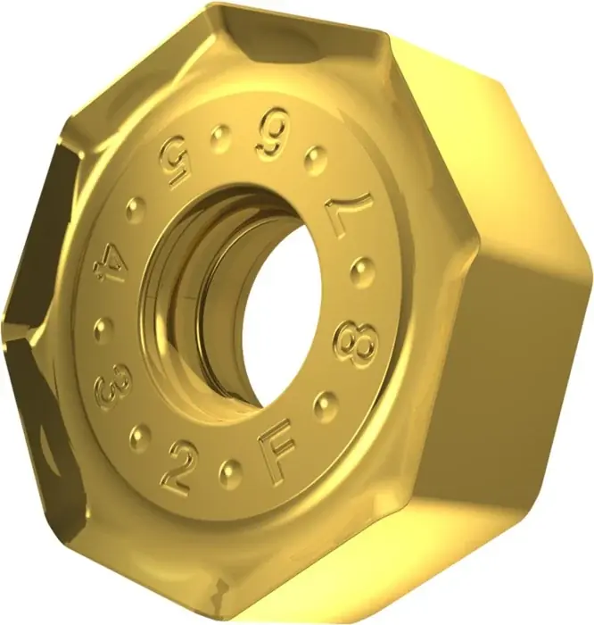 Super-Preis Fräswendeschneidplatte ISO ONMX 060508SR-F:M6330 D.5,7mm PVD beschichtet Gold VE: 10 Stück