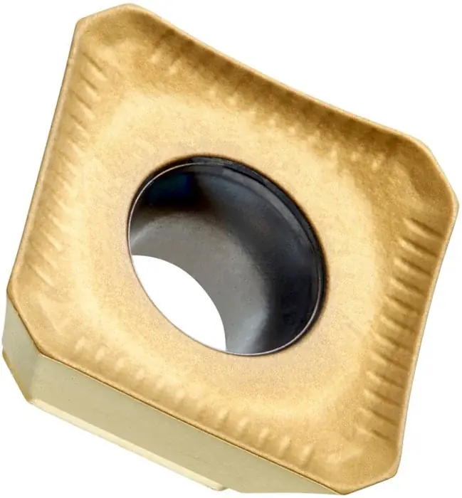 Neu Im Sortiment Fräswendeschneidplatte ISO SEMT 09T3AFSN:M8340 D.3,5mm PVD beschichtet Gold VE: 10 Stück