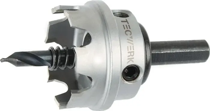 Jetzt Bestellen Lochsäge D.48mm Schnitt-T.4mm HM-bestückt m.Bohrer u.Feder TECWERK
