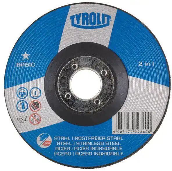 Schruppscheibe BASIC D125xS6mmKörnung 30 gekr.2in1 Bohr.22,23mm TYROLIT VE: 10 Stück Neue Ware