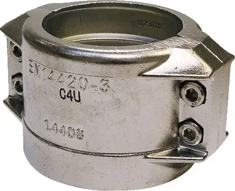 Neu Klemmschale VA (1.4408) 63,0mm Spannber.min.74mm Spannber.max.77mm