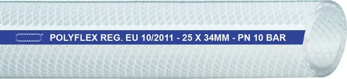 Druckluftschlauch POLYFLEX ID 38,0mm AD 48,0mm L.50m Transparent Wandst.5,0mm VE: 50 Meter Schneller Versand