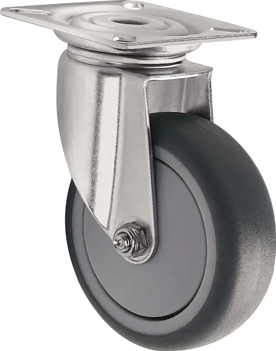 Direkt Vom Hersteller Lenkrolle D.100mm Trgf.100kg m.Platte Gum.grau TECWERK