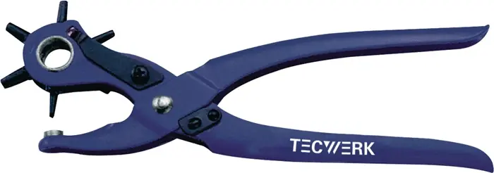 Versand Am Gleichen Tag Revolverlochzange Gesamt-L.240mm 2/2,5/3/3,5/4 u.5mm blau pulv.TECWERK
