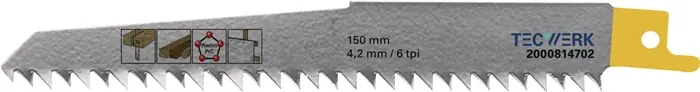 Knallerangebot Säbelsägeblatt L.150mm B.19mm 4,2mm TPI 6 HCS/CV 5 St./Karte TW