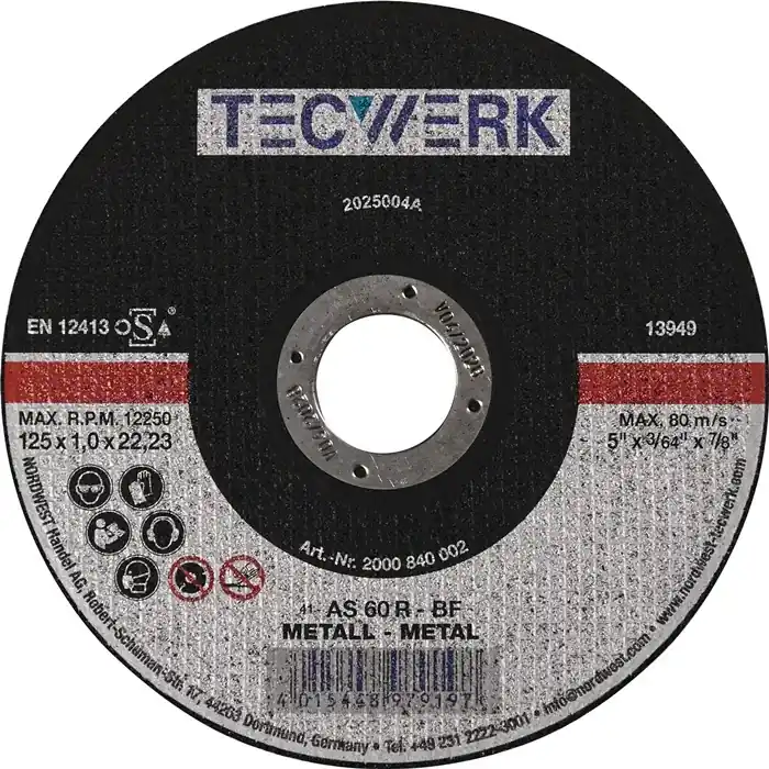 Heißes Angebot Trennscheibe D115x1mm ger.STA Bohr.22,23mm TECWERK VE: 25 Stück