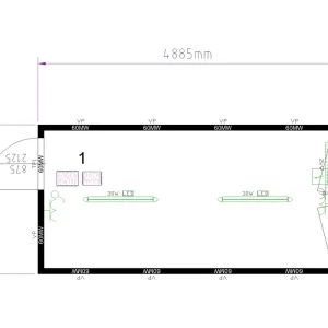 CONTAINEX Bürocontainer CLASSIC Line BM16' 4.885 x 2.435 x 2.800 mm Garantierte Lieferung