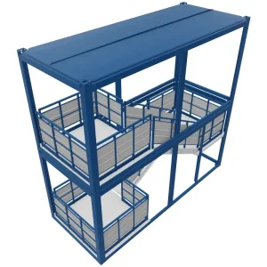 Neue Kollektion CONTAINEX Treppenturm "CLASSIC" 20' EG+OG mit Podesttreppe aus Stahl