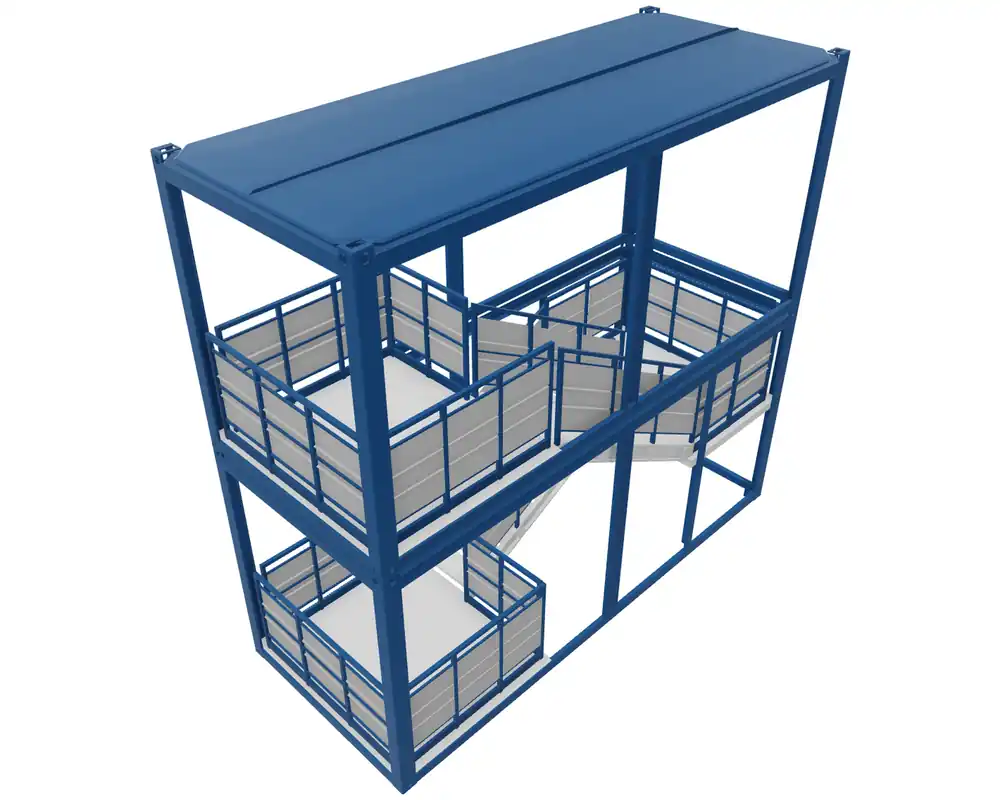 Neue Kollektion CONTAINEX Treppenturm "CLASSIC" 20' EG+OG mit Podesttreppe aus Stahl