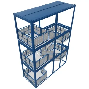 Heißes Angebot CONTAINEX 3m Treppenturm "CLASSIC XL" 20' EG+OG+2.OG mit Podesttreppe aus Stahl