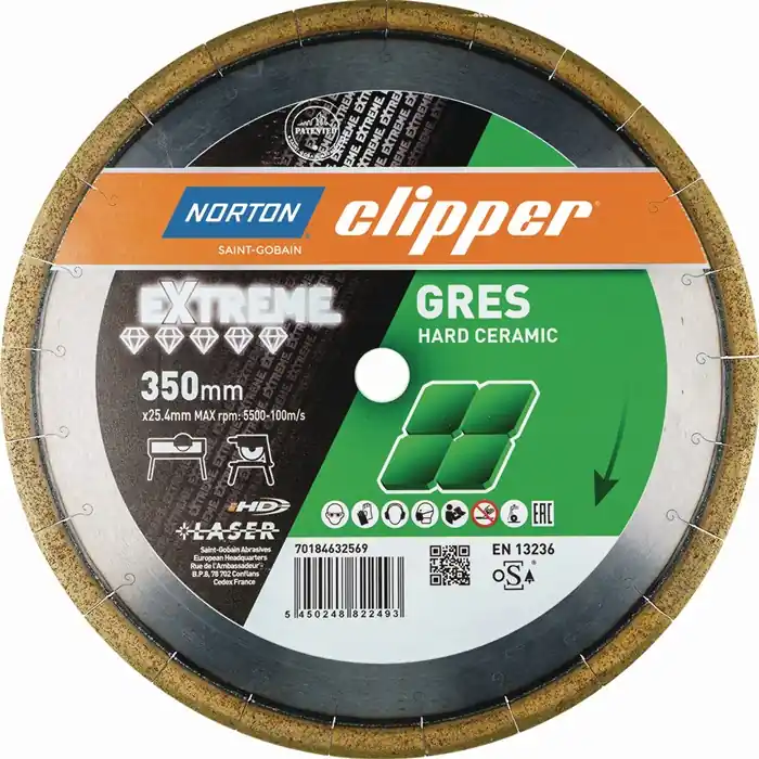 Günstig Diamanttrennscheibe Extreme Gres D.350mm Bohr.25,4mm Seg.-B.2,2mm