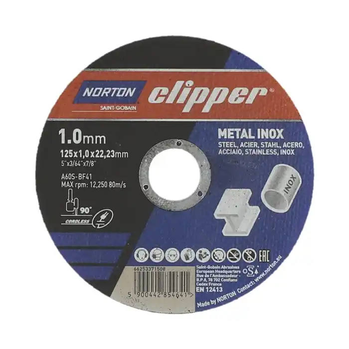 Trennscheibe D125x1,0mm Typ 41 Metall-Inox Metall-Inox 12250 min-1 Top-Seller
