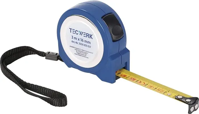 Garantierte Lieferung Taschenrollbandmaß L.3m B.16mm mm/cm EG II ABS Selbstarretierung TECWERK