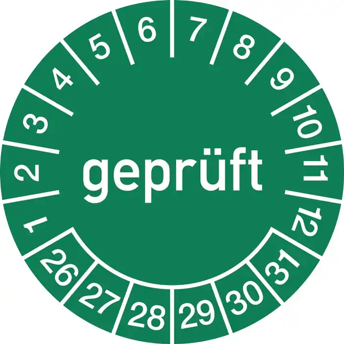 Mehrjahresprüfplakette D.15mm gepr.2026-2031 Folie Btl.a 100 St. Angebot