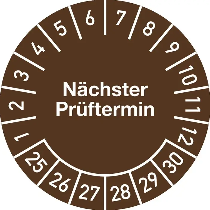 Mehrjahresprüfplakette D.20mm Nächster Prüftermin 2026-2031 Folie Btl.a 100 St. Günstig