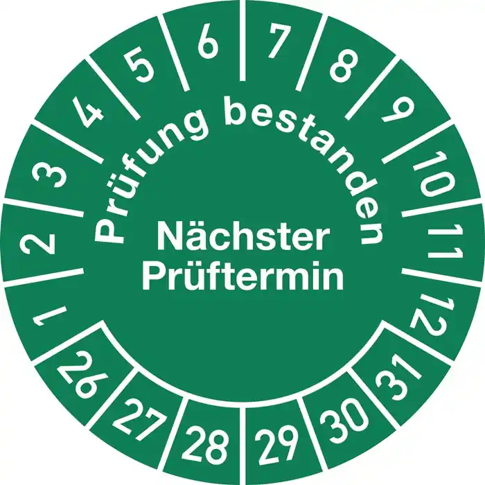Meistverkauft Mehrjahresprüfplakette D.30mm Prüfung bestanden 26-31 Folie Btl.a 100 St.