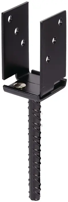 Expressversand U-Pfostenträger 71x110x200x70xmm verzinkt,schwarz ku.-besch.z.Bet.GAH VE: 4 Stück