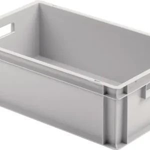 Transportstapelbehälter L600xB400xH175mm o.Deckel hellgrau PP offene Durchgriffe Highlight