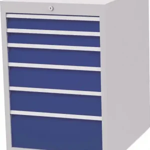 Schubladenschrank H819xB555xT736mm 6Schubl.lichtgrau/signalblau Top-Angebot