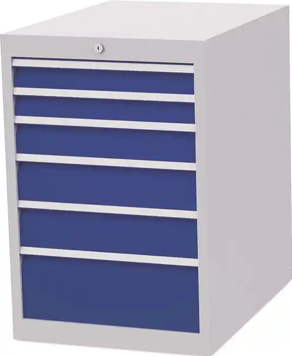 Schubladenschrank H819xB555xT736mm 6Schubl.lichtgrau/signalblau Top-Angebot