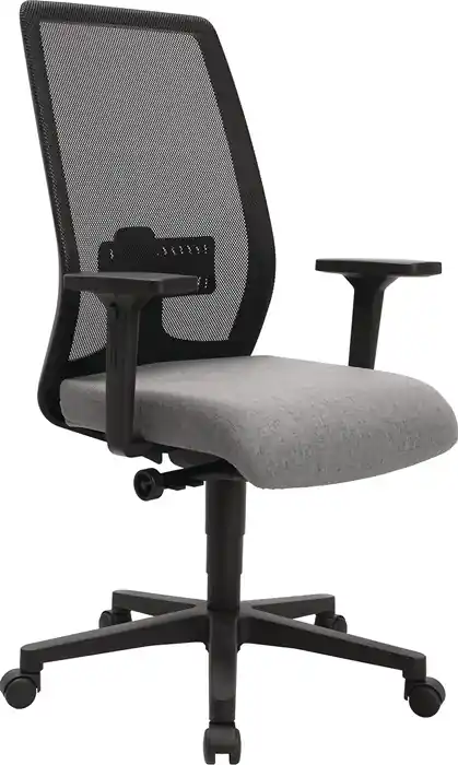 Billig Bürodrehstuhl Synchr.-M.hellgrau/schwarz 430-540mm m.Lehnen Trgf.110kg TOPSTAR