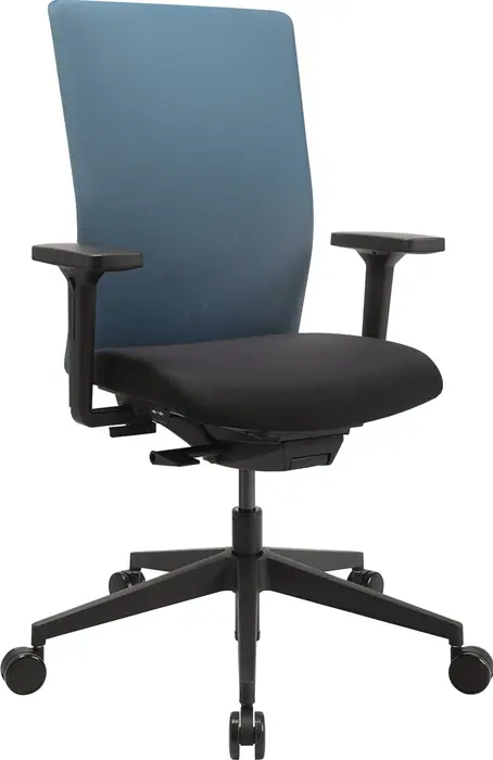 Bürodrehstuhl Synchr.-M.schwarz/petrolblau 420-540mm m.Lehnen Trgf.110kg TOPSTAR Preiswert