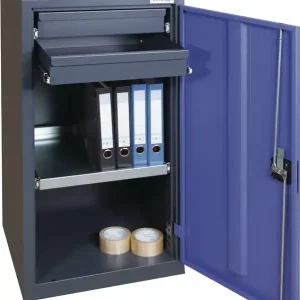 Werkzeug-/Beistellschrank H1000xB500xT500mm 2Schubl.,1Bd.anthrazit/blau TECWERK Neu