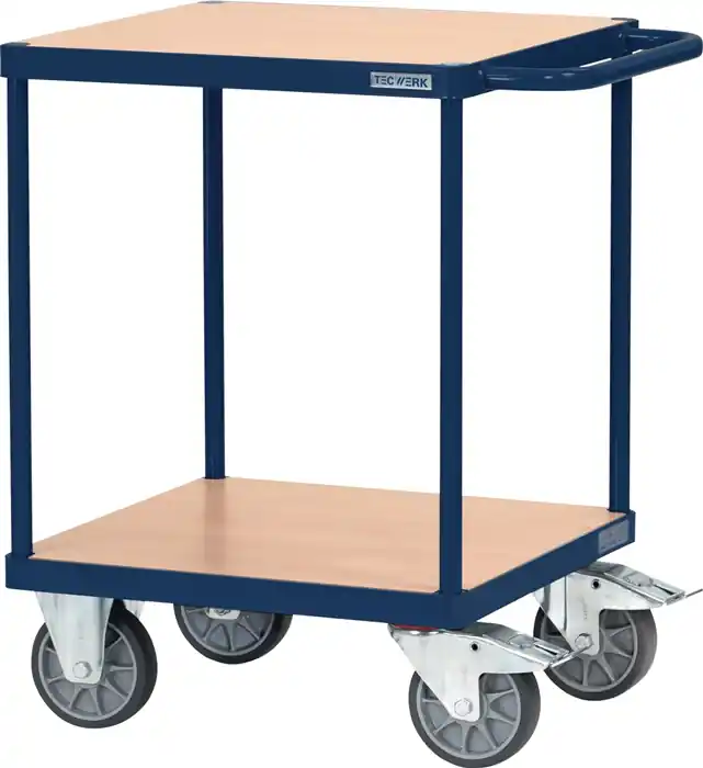 Tischwagen 2 Ladeflächen L600xB600mm saphirblau Trgf.500kg TECWERK Must-Have