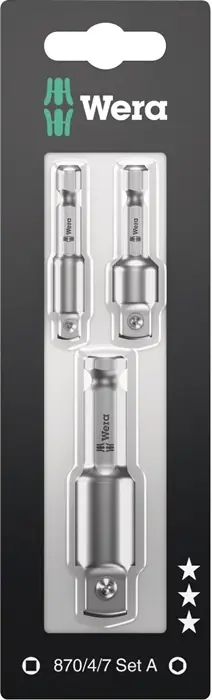 Verbindungsteilset 870/4/7 Set A SB Antriebs-4-KT.1/4/3/8/1/2 Zoll L.WERA Highlight