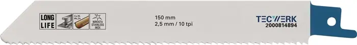 Säbelsägeblatt L.150mm B.19mm TPI 10 2,5mm 5 St./Karte TW Begrenztes Angebot