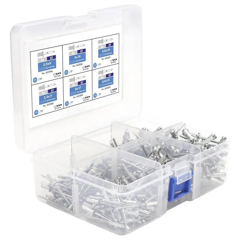 GESIPA Blindnietsortiment Kompakt - 6 Polygrip®-Abmessungen in praktischer Box - 300 tlg. Beliebt