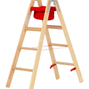 Angebot HYMER Holz-Stufenstehleiter 71499 - beidseitig begehbar