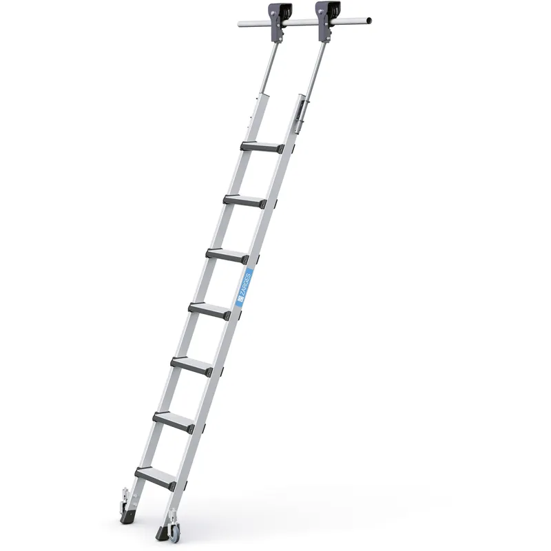 ZARGES Geschraubte Stufen-Regalleiter Comfortstep Trec LH - fahrbar Abverkauf
