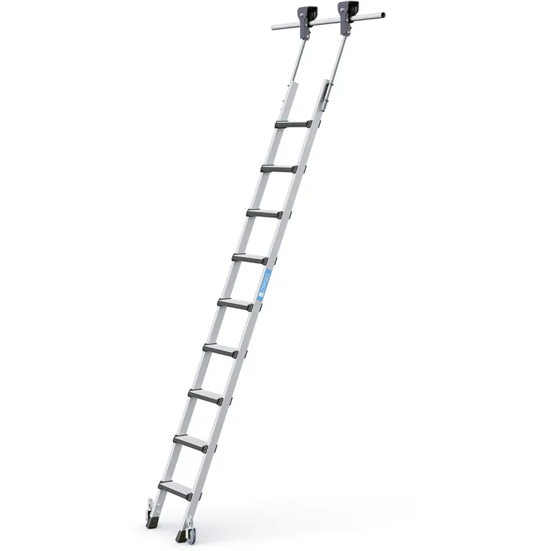 Schneller Versand ZARGES Geschraubte Stufen-Regalleiter Comfortstep Trec LH - fahrbar