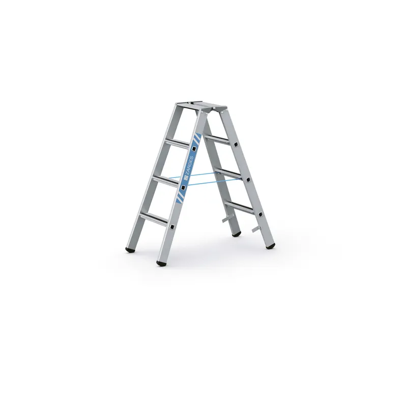 ZARGES Gebördelte Stufen-Stehleiter Saferstep B - Aluminium eloxiert Meistverkauft